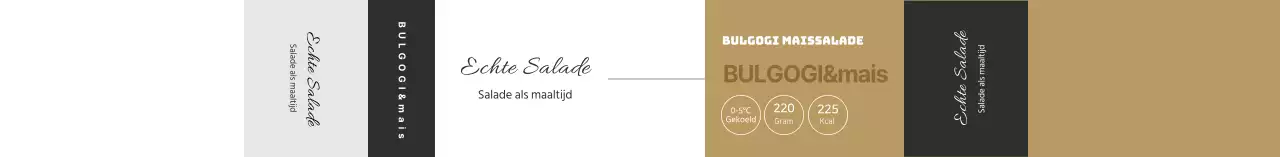 Beige schone salade voedselinformatie etiket