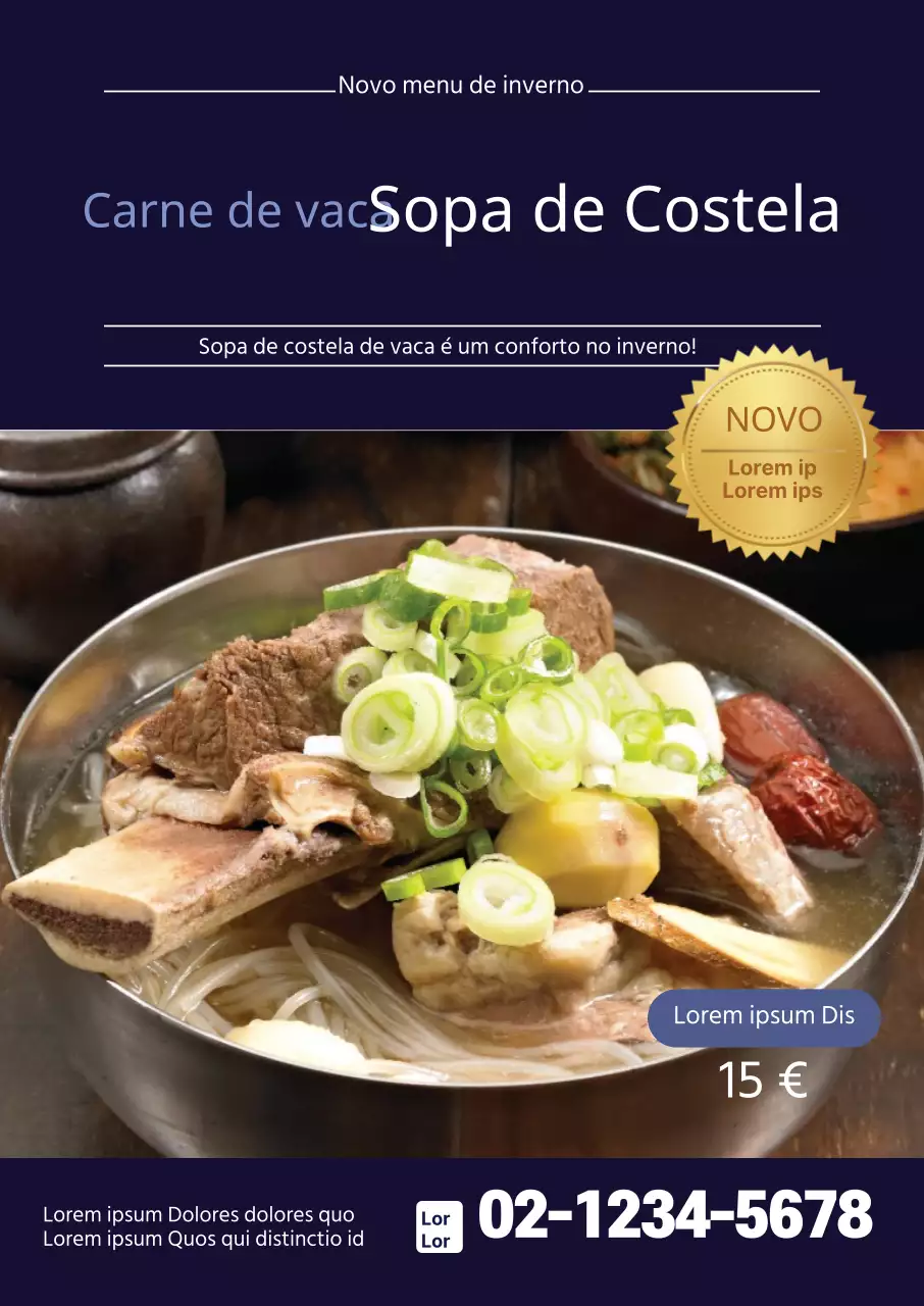 Promoção da sopa coreana de costeletas de vaca Namsaek