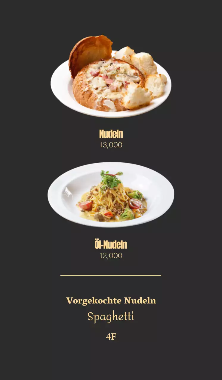 Förderung von Nudeln mit einem beruhigenden warmgrauen Hintergrund