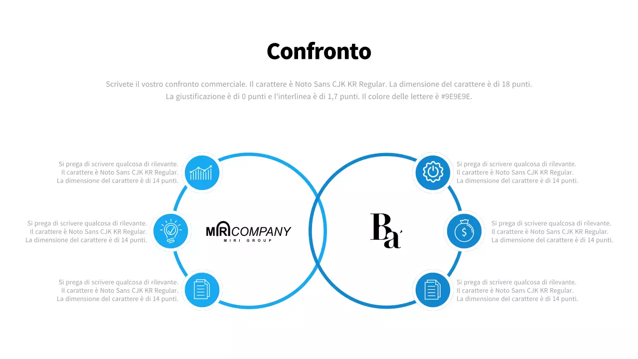 Una semplice lettera di presentazione aziendale in bianco e blu