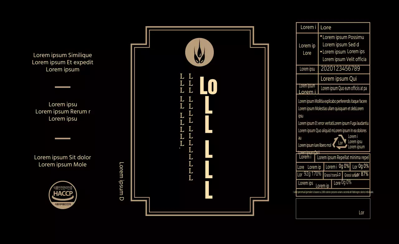 Etichetta informativa alimentare sull'olio di sesamo nero beige retrò