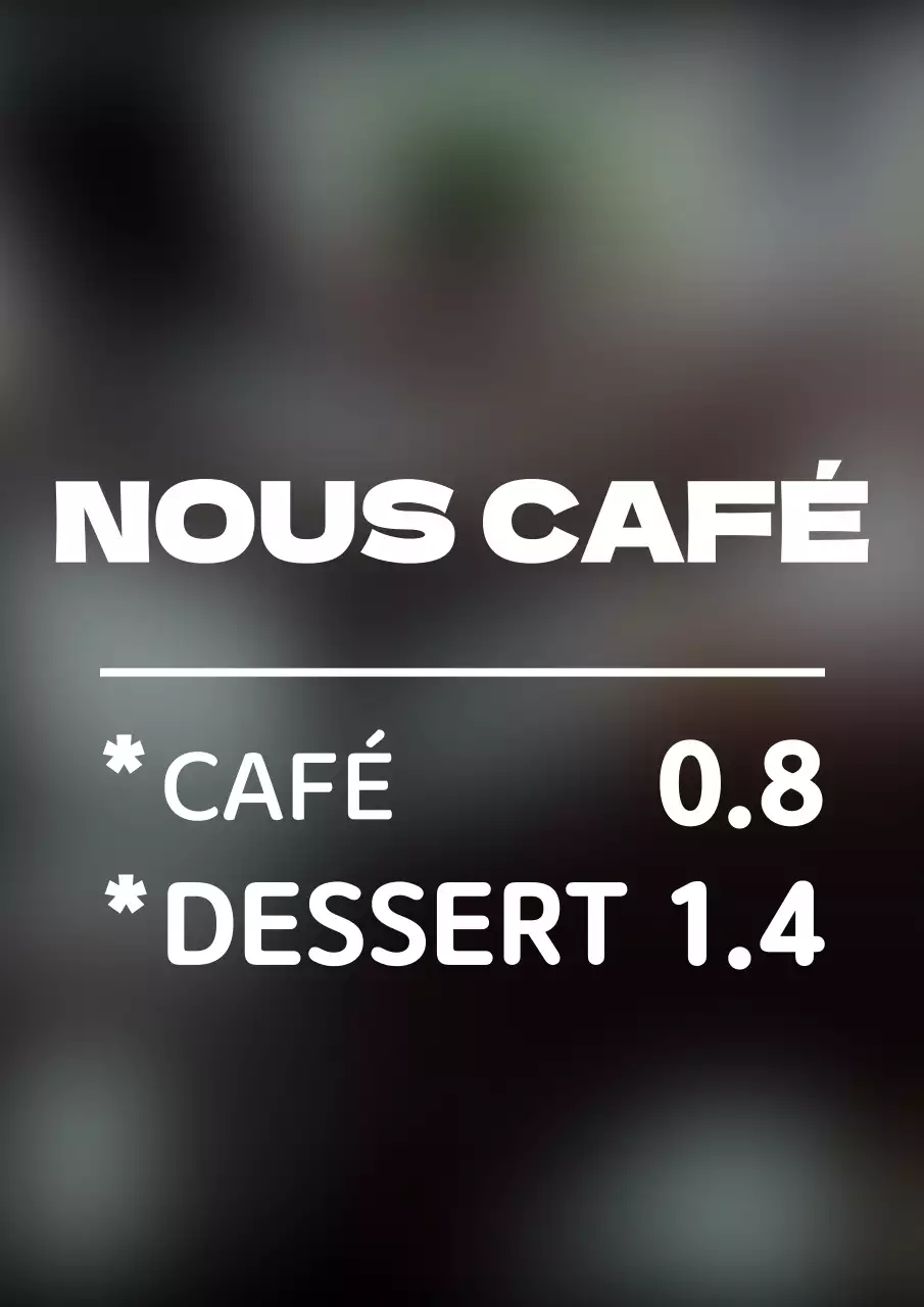 Un panneau de menu simple pour un café avec un style épuré