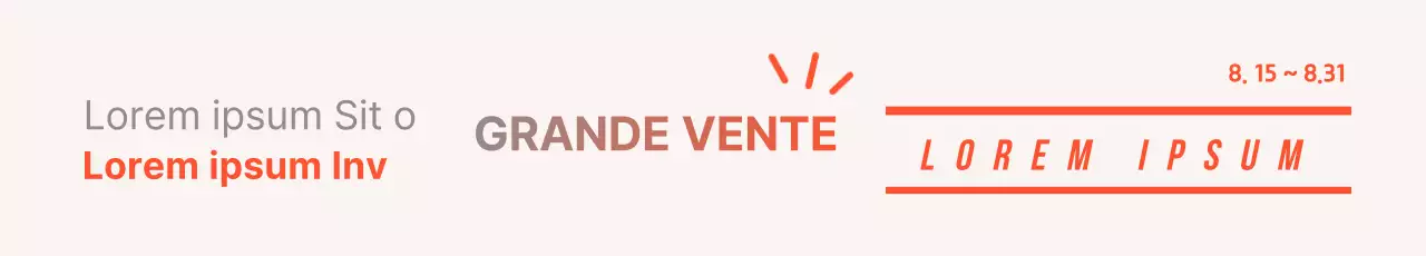 Carte orange et grise, bannière web horizontale pour événement de réduction