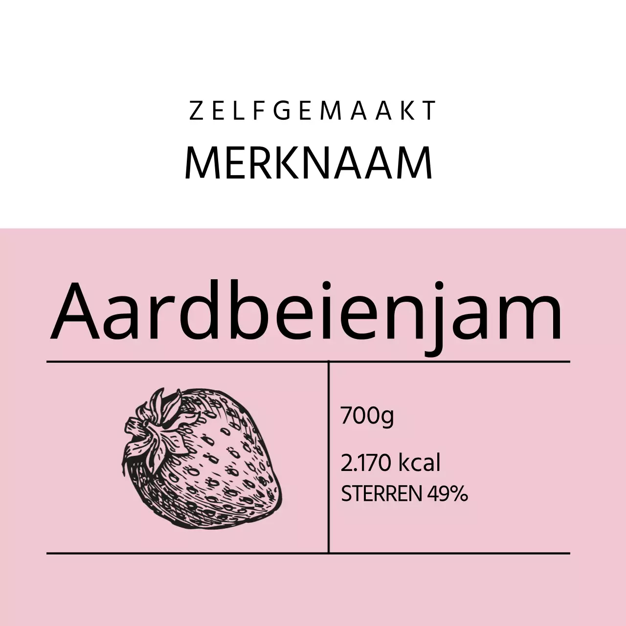 Aardbeienjam etiket