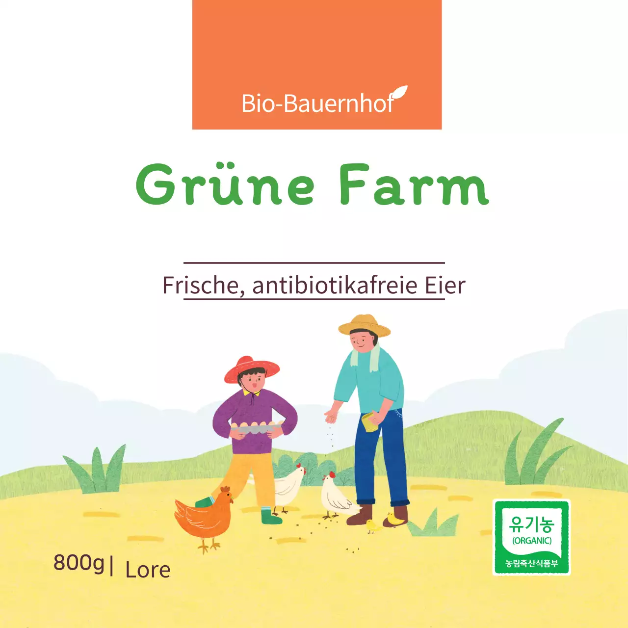 Etiketten für antibiotikafreie Eier