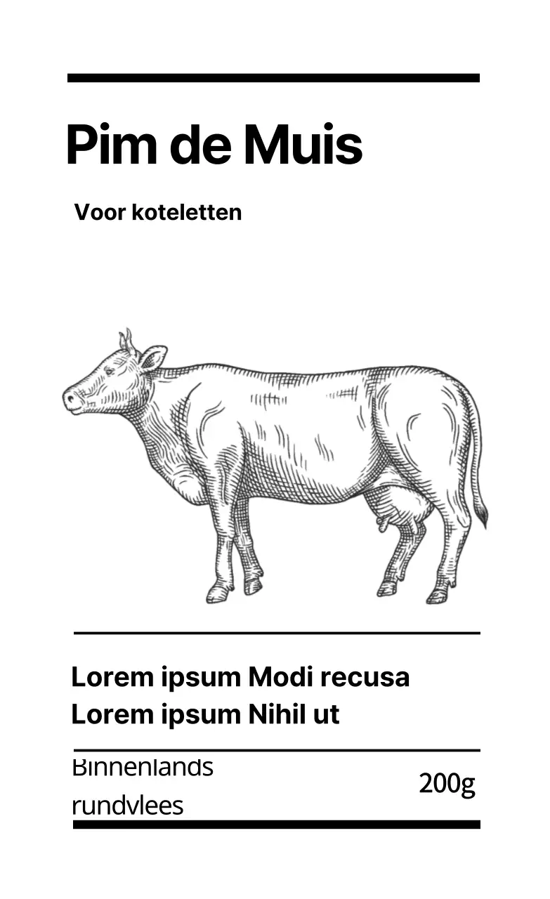 Witte geïllustreerde schone voedseletiketten