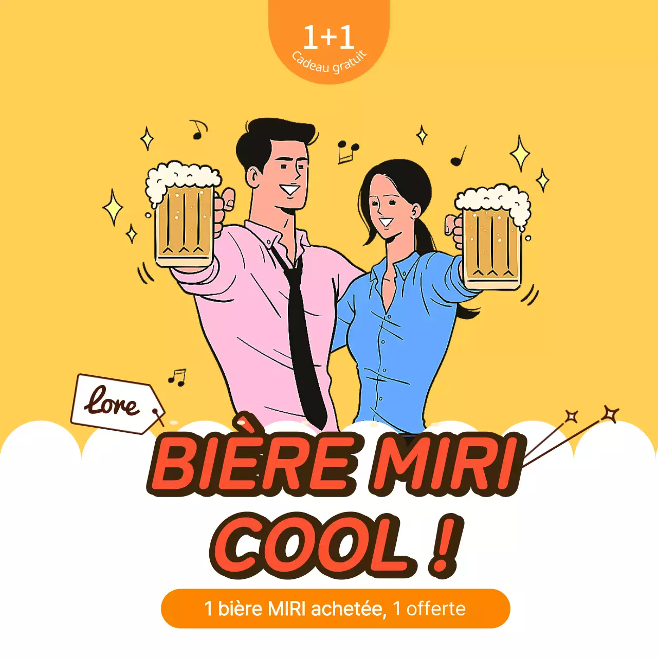 Événements liés à la bière avec illustrations sur fond jaune