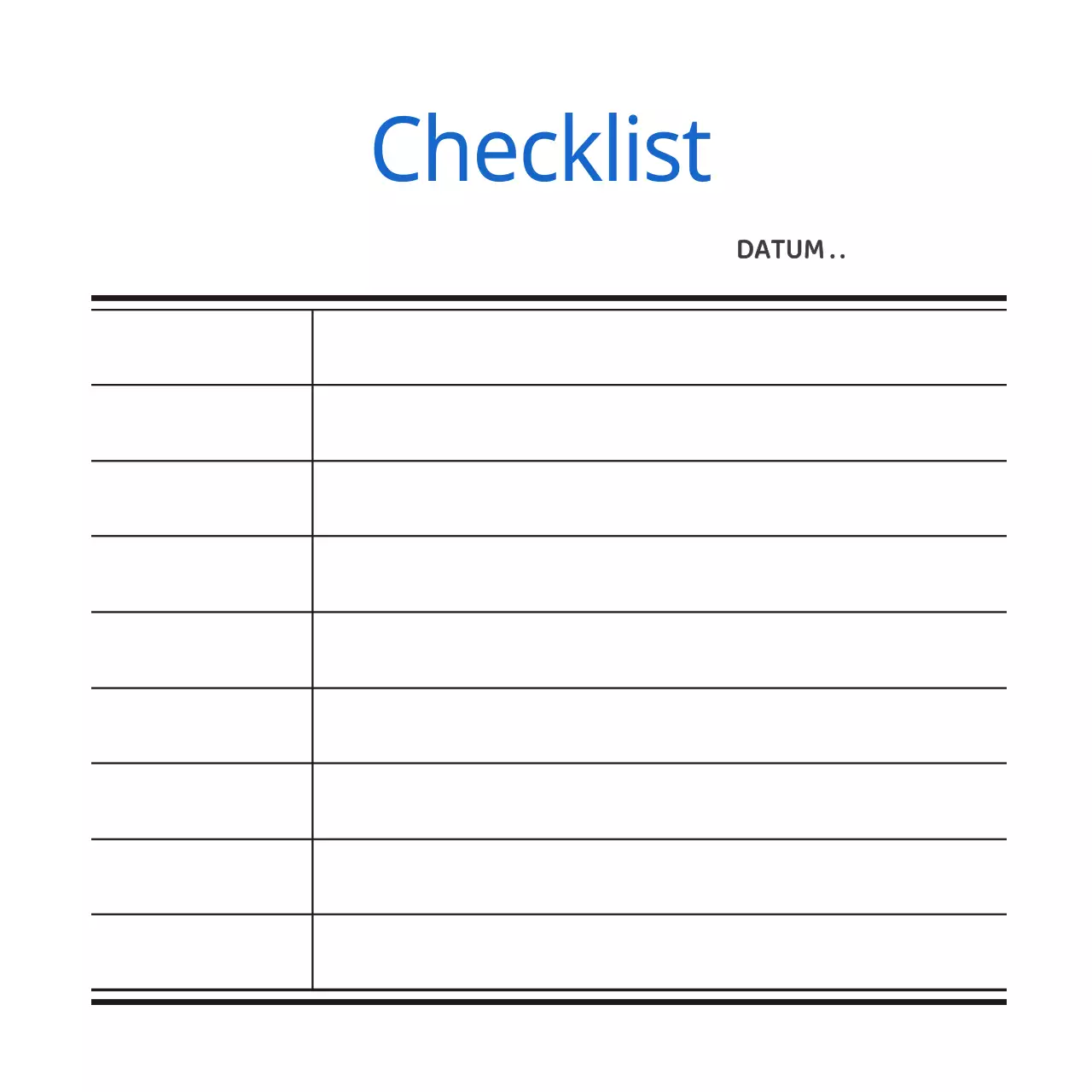 Checklist