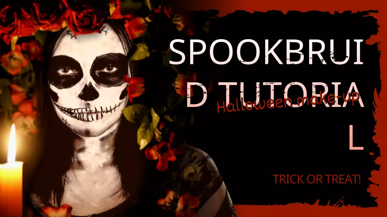 Spookbruid Halloween feestthema in rood en zwart