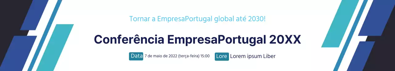 Promover um evento de lançamento de uma empresa limpa com letras azuis