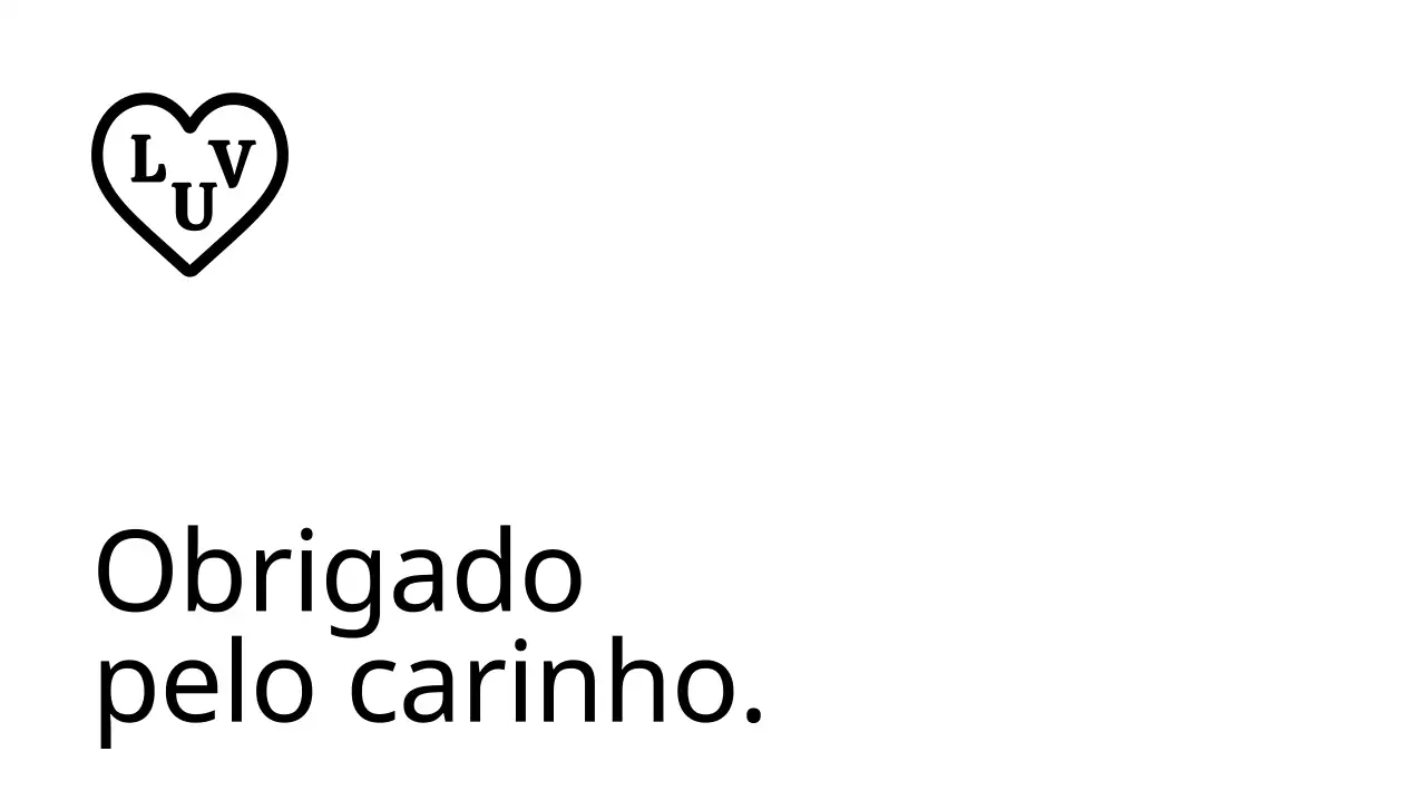 Um envelope de agradecimento simples com a marca, com texto preto e uma ilustração em forma de coração.