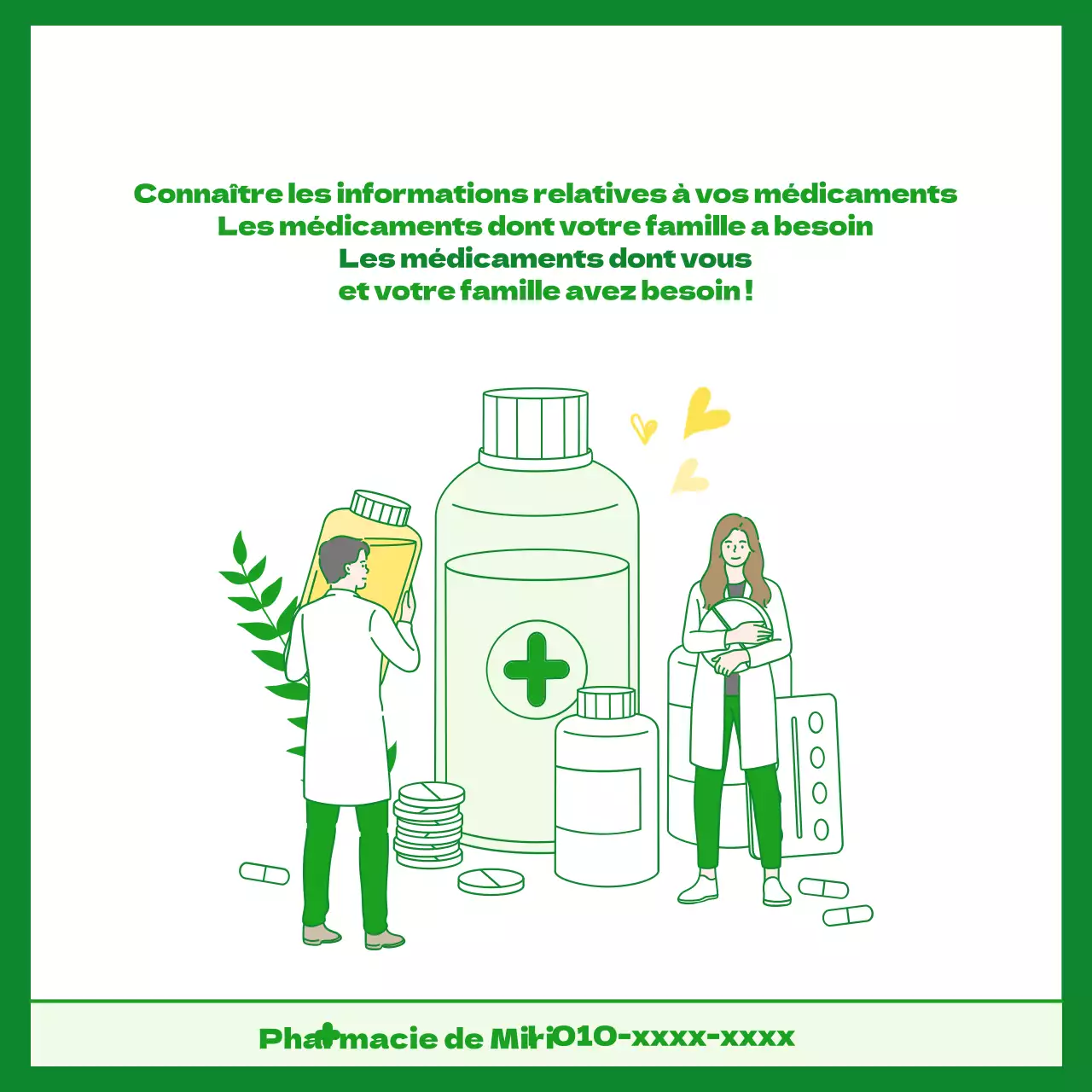 Médicaments nécessaires par symptôme dans le concept de prescription illustré en vert