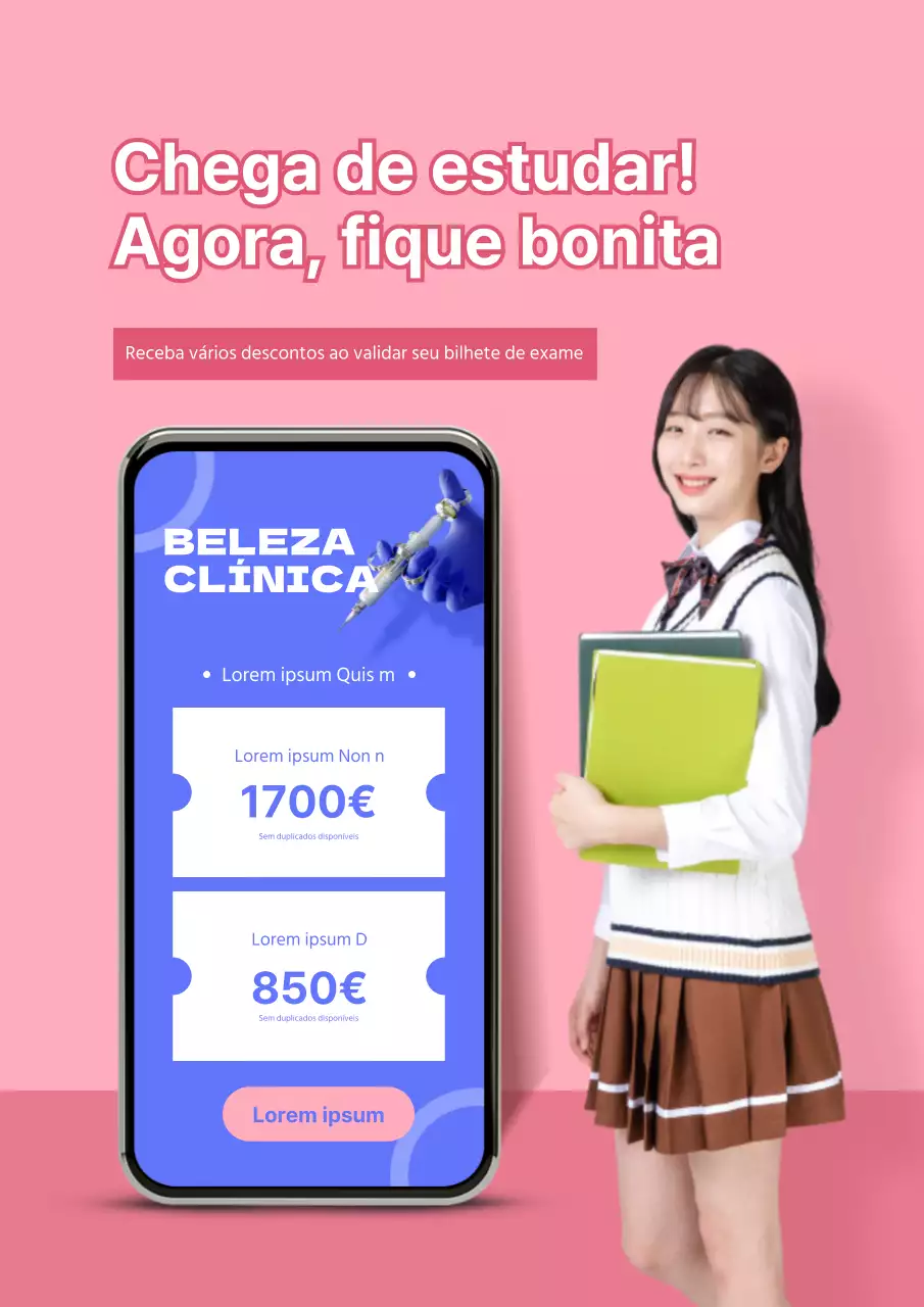 Banner do evento SAT da clínica de estética cor-de-rosa