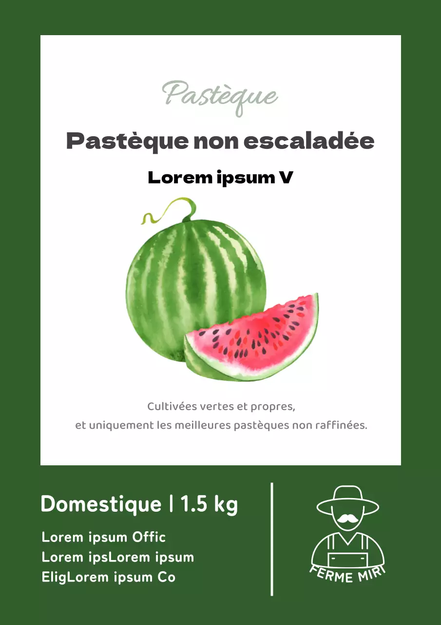 Promouvoir les pastèques vertes et simples de la ferme