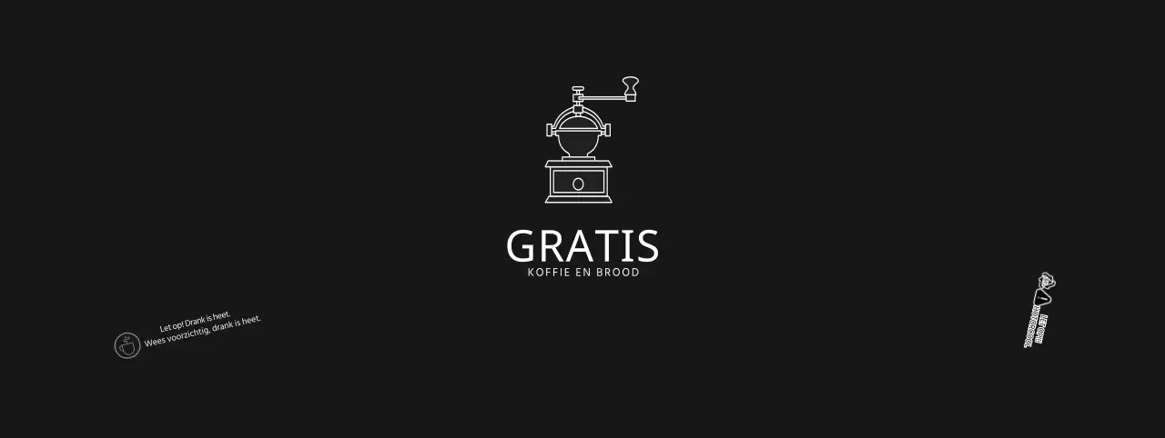 Zwarte eenvoudige Cafelogo bekerhouder