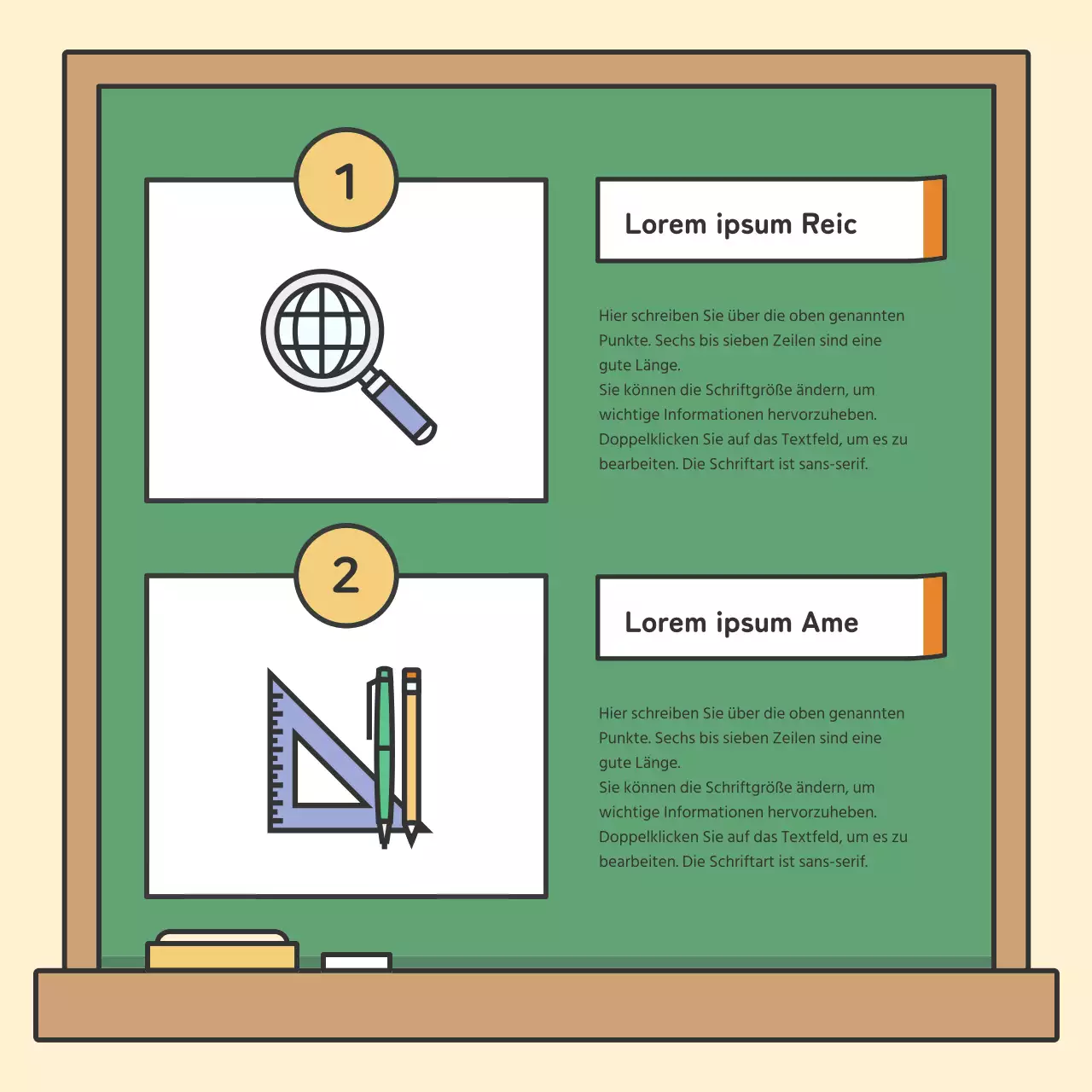 Bunte und niedliche pädagogische KreidetafelkartenNews
