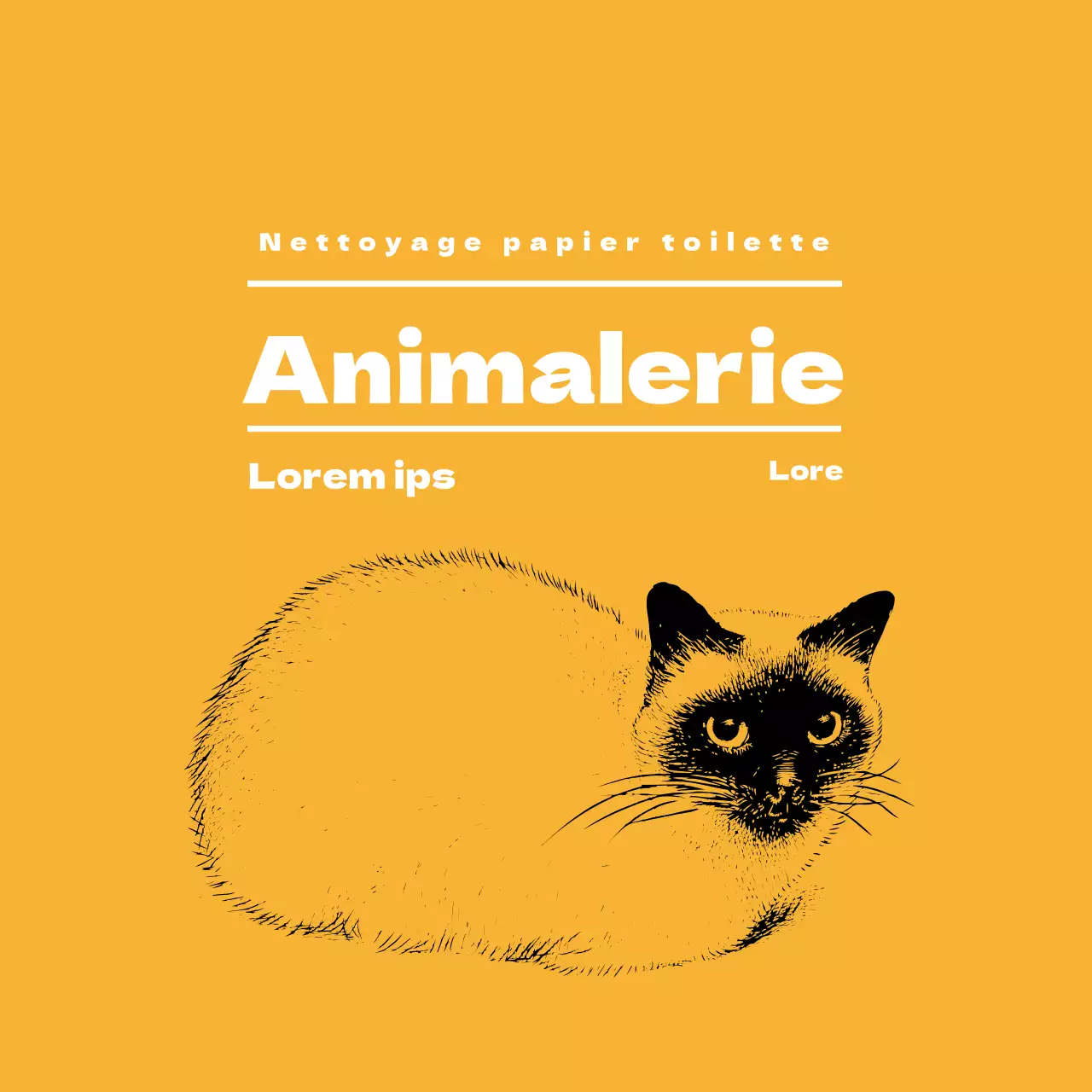 Étiquettes illustrées jaunes pour animalerie