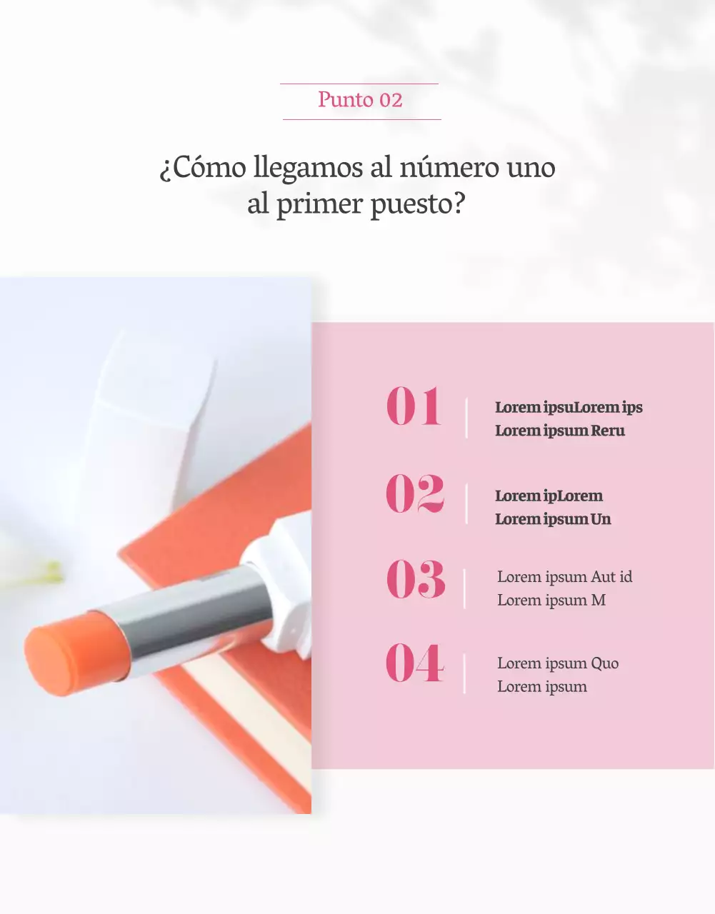 Presentamos un bálsamo labial limpio y elegante en blanco y rosa