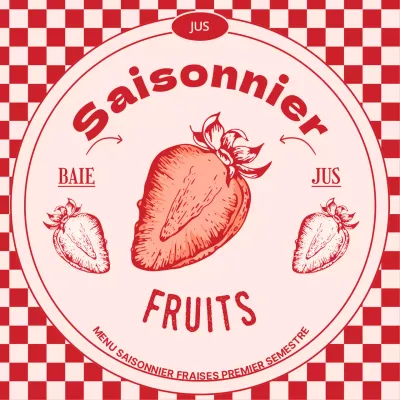Lancement du menu saisonnier rouge et rose rétro-fraise