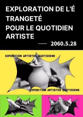 Un voyage artistique avec une touche de rose vif et de jaune