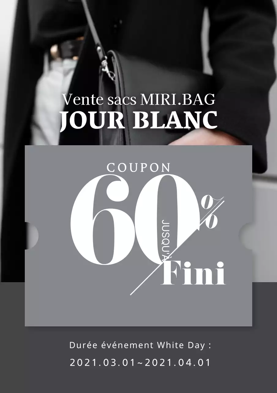 Une vente propre pour la journée blanche, en gris et en noir