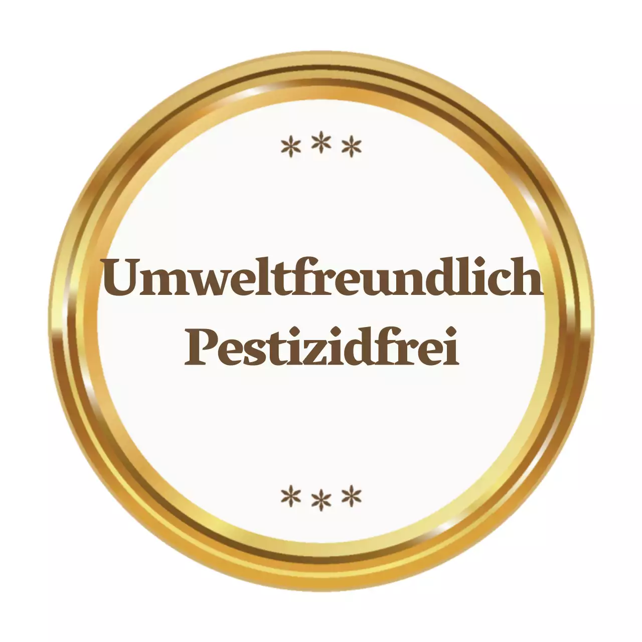 Einfache umweltfreundliche Werbung mit goldenem und braunem Text und Illustrationsrahmen