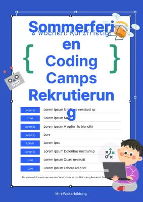 Die Sommer-Coding-Camps von IT Concepts in Blau sind jetzt für Anmeldungen geöffnet.