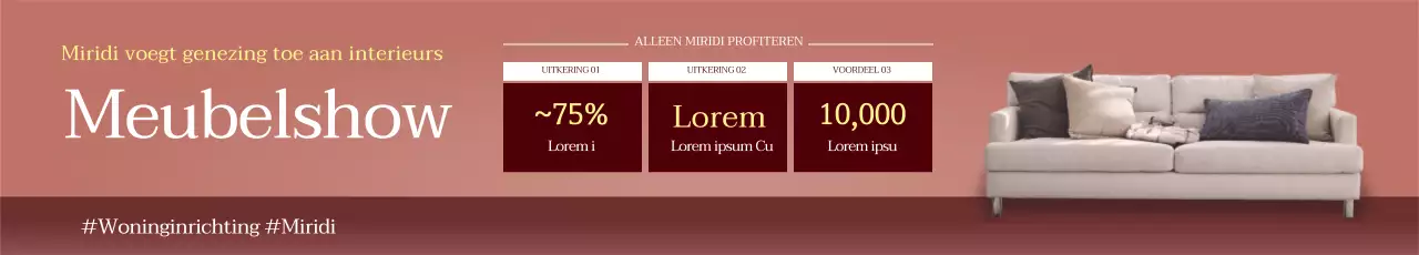 Roze foto benadrukt schoon meubilair om het evenement te promoten