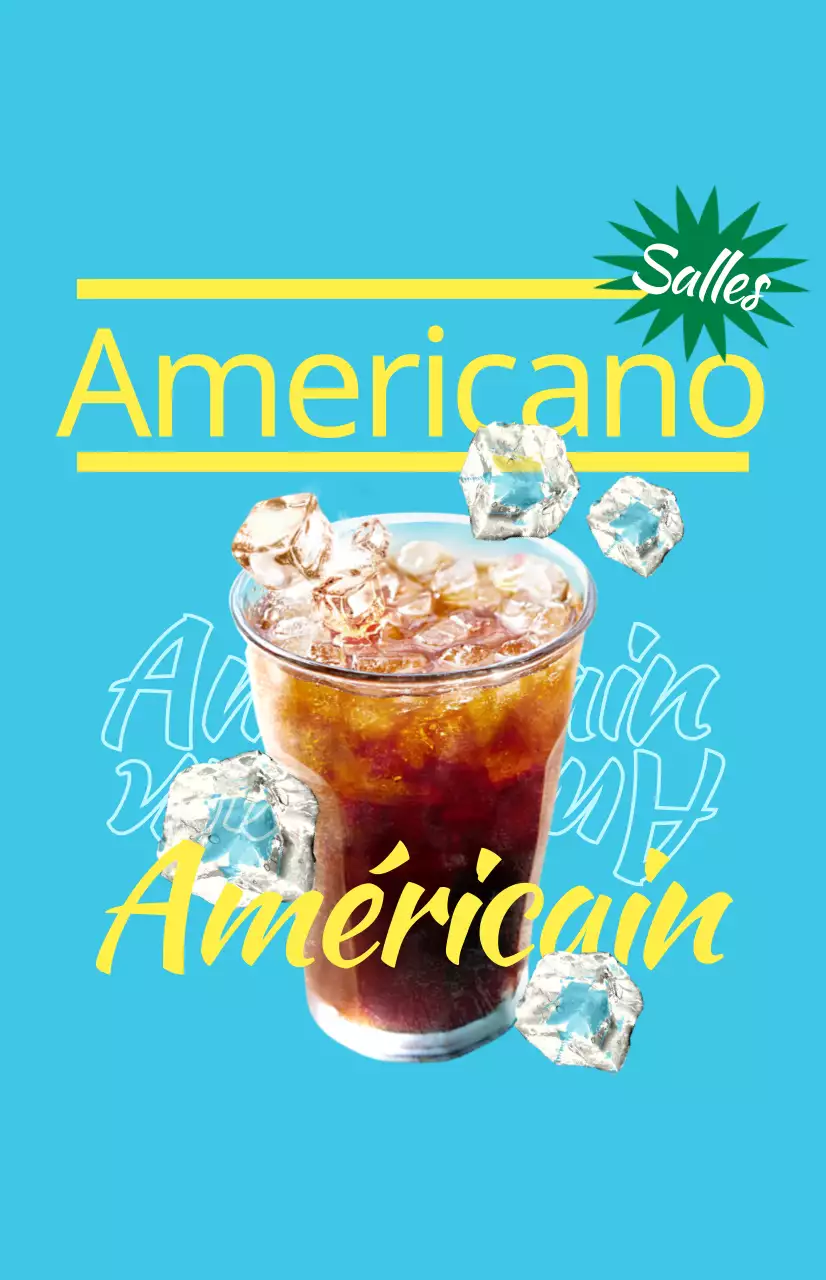 Faites la promotion du menu de votre café avec des images de boissons et des textes colorés et illustrés.