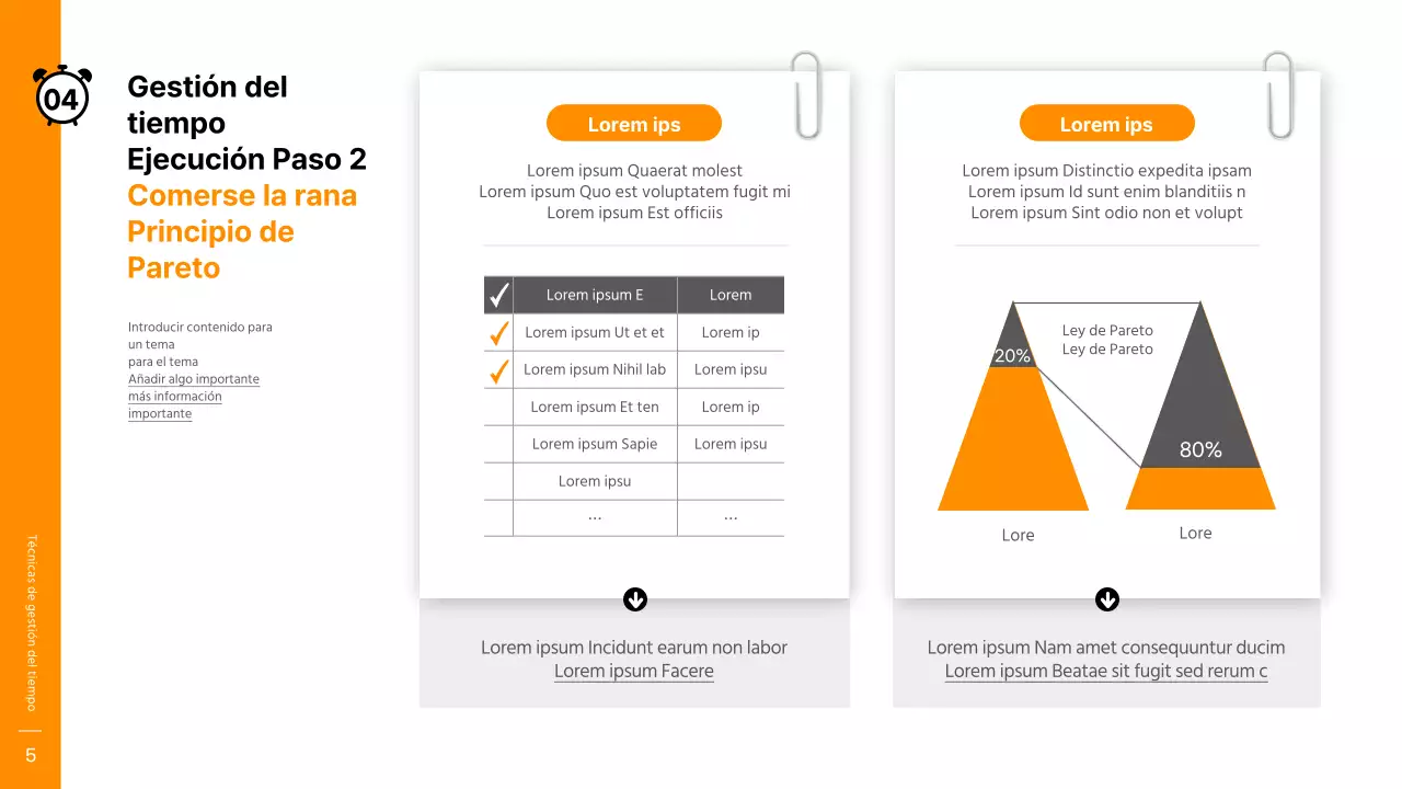Tema del taller de gestión del tiempo en naranja