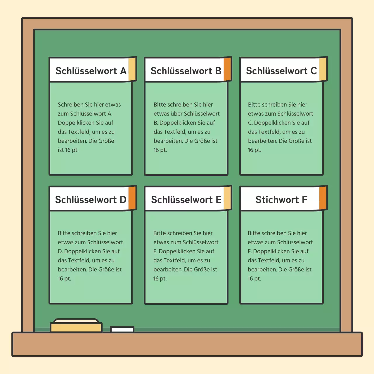 Bunte und niedliche pädagogische KreidetafelkartenNews