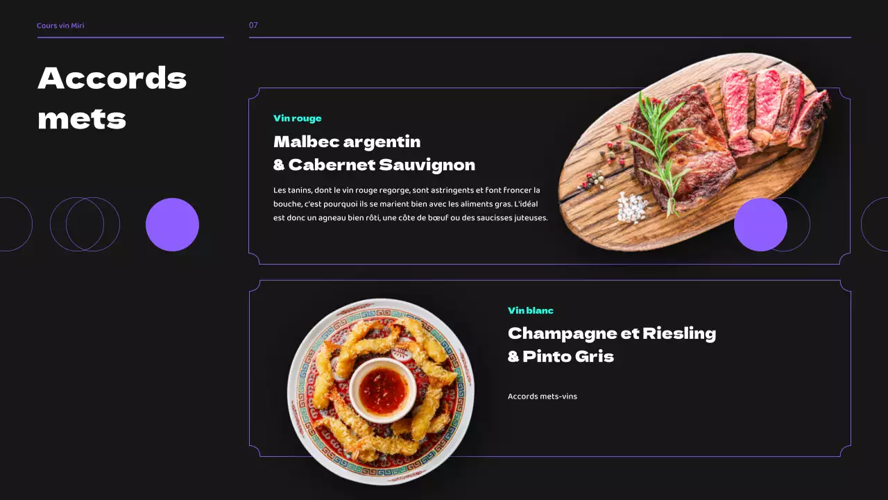 Séminaire de cours de brassage de vin dans les tons noirs et violets