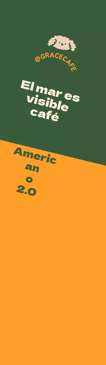 Una bonita guía de menús y promoción con el logotipo de una cafetería en verde y naranja.