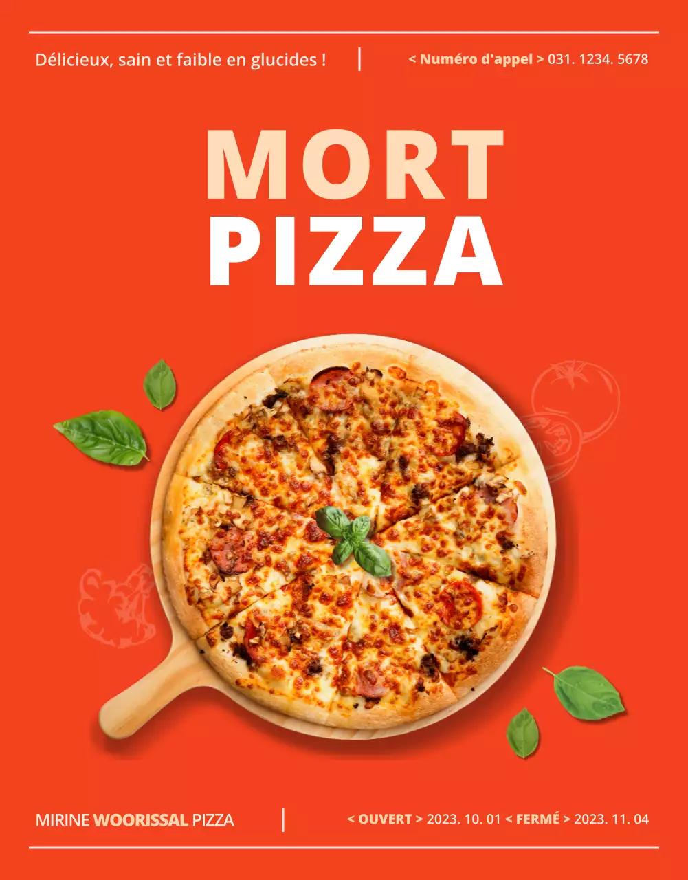 Promouvoir la vente de financement d'une simple pizza au riz rouge coréen