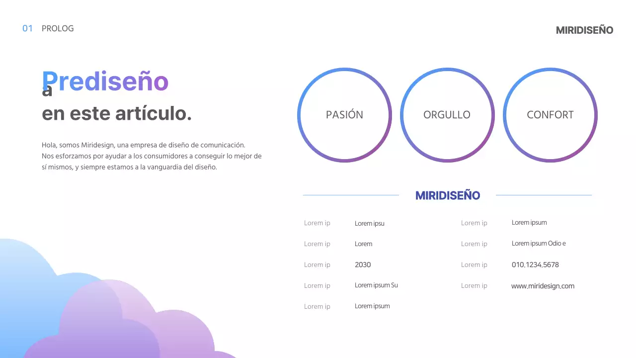 Plantilla IR Gradiente Azul Claro