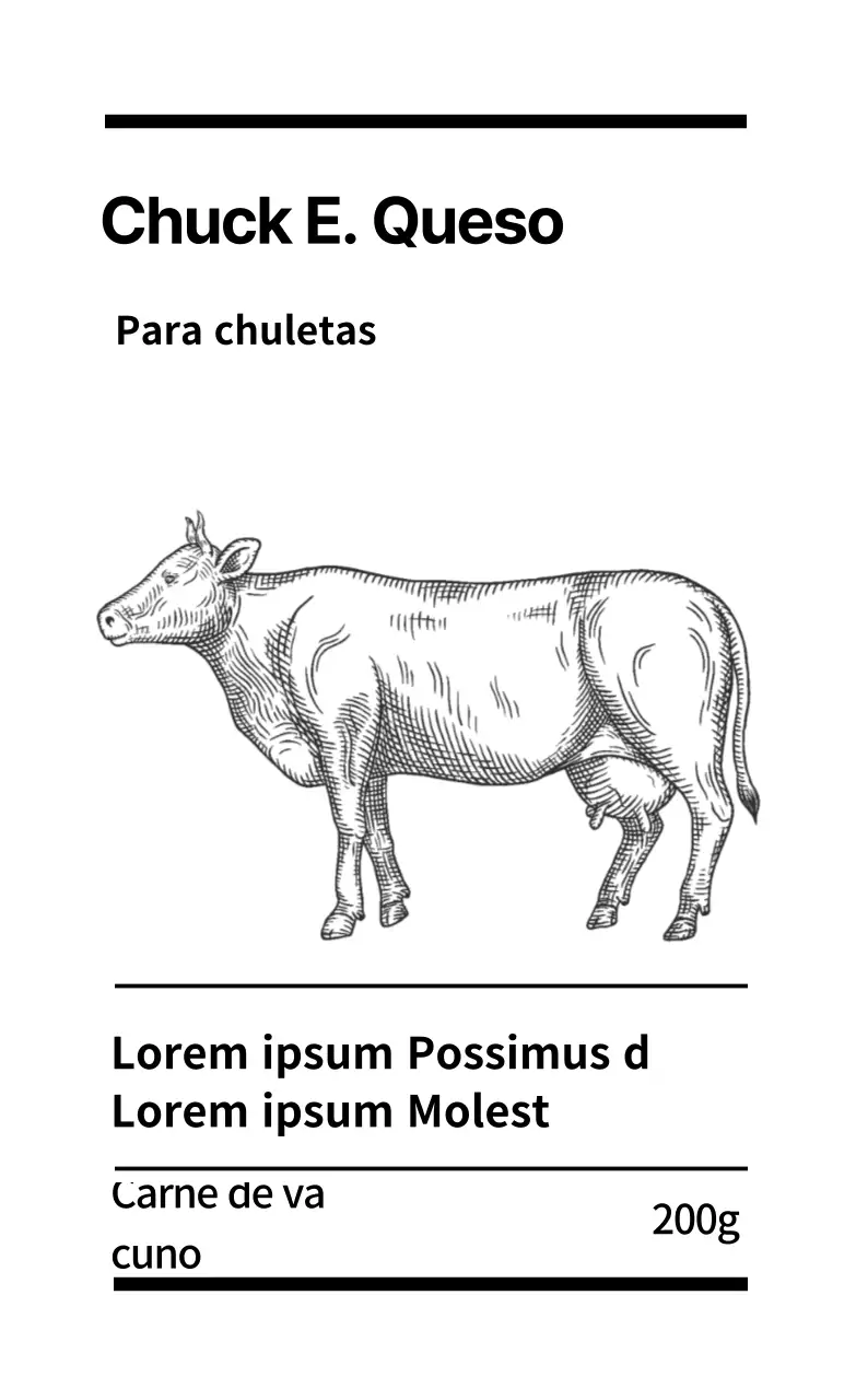Etiquetas alimentarias blancas ilustradas y limpias