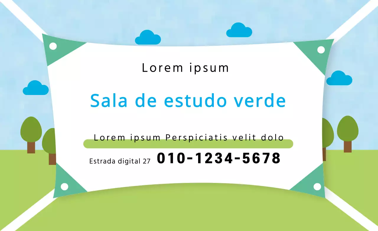 Ilustração azul claro verde escola gira