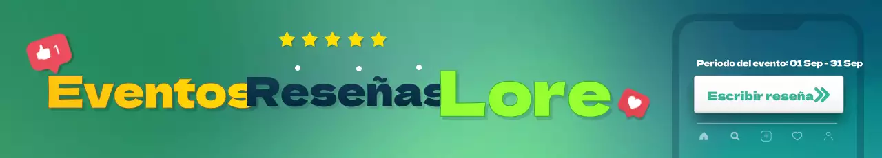 Rectángulo horizontal para el banner de promoción de eventos con una fresca combinación de colores verde y amarillo, centrada en los títulos.