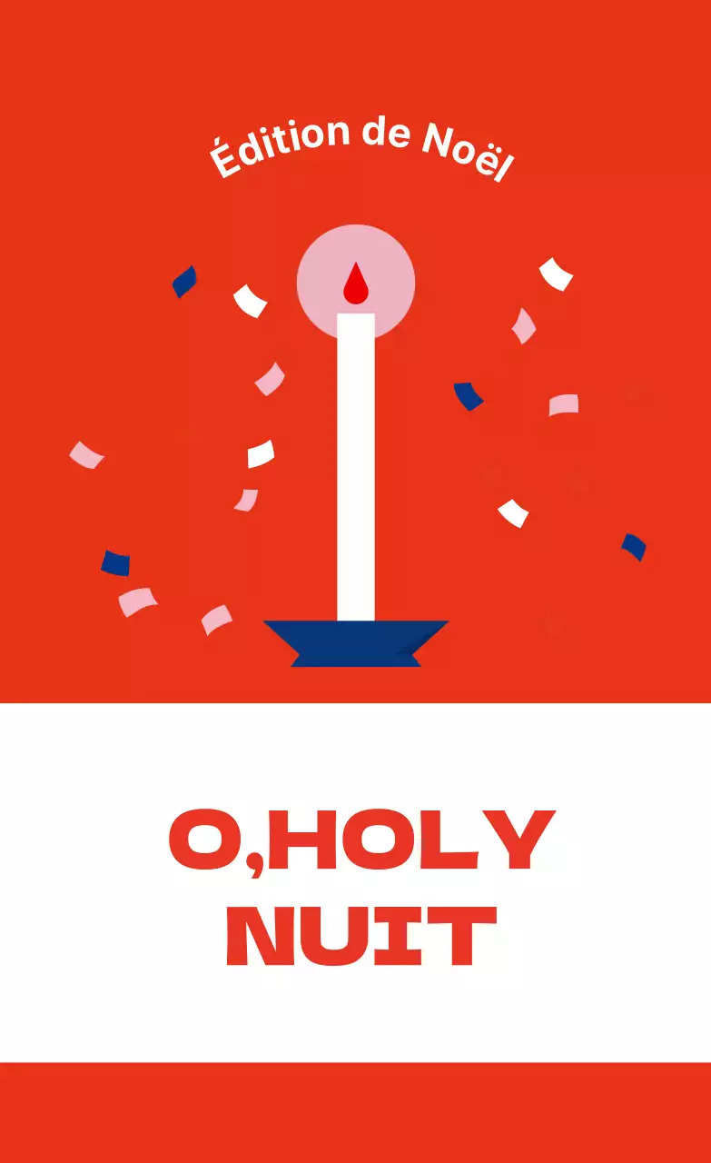 Étiquettes de Noël illustrées rouge bleu blanc