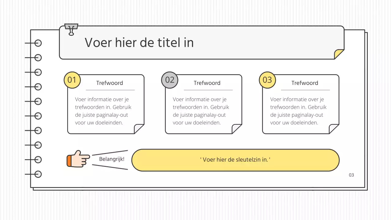 Strak conceptueel educatief presentatiepakket in wit en accentkleuren