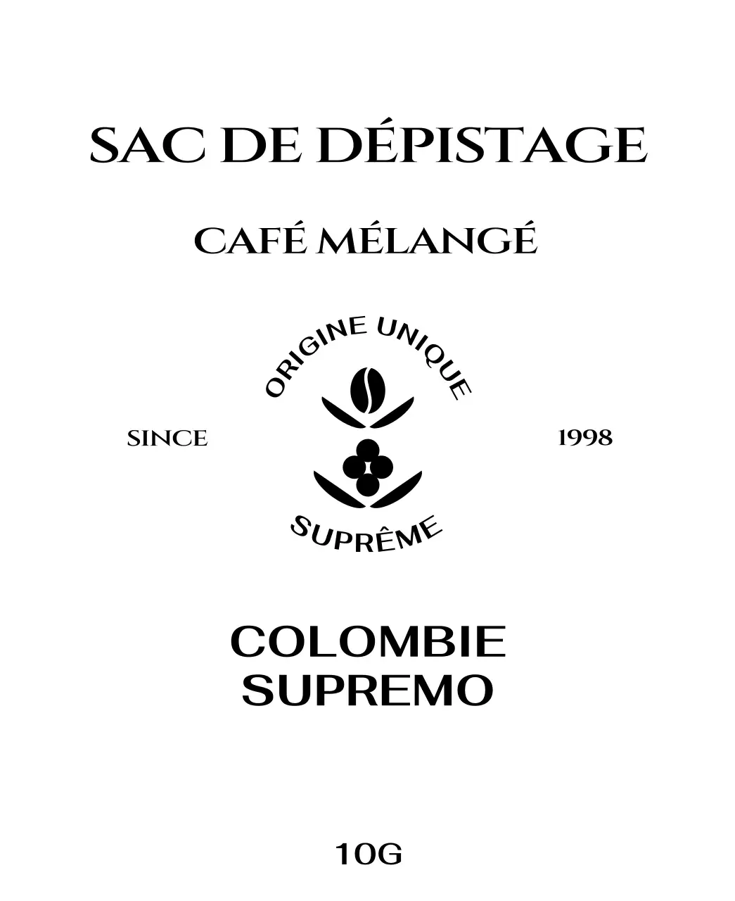 Pochette avec logo du café