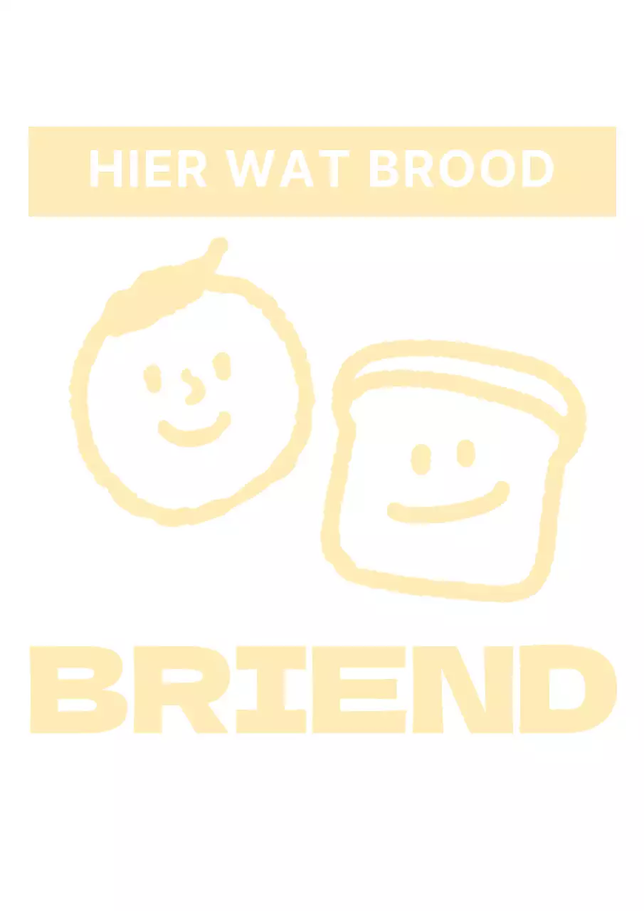 Strak bakkerijontwerp met een schattig geel mensje en broodillustratie
