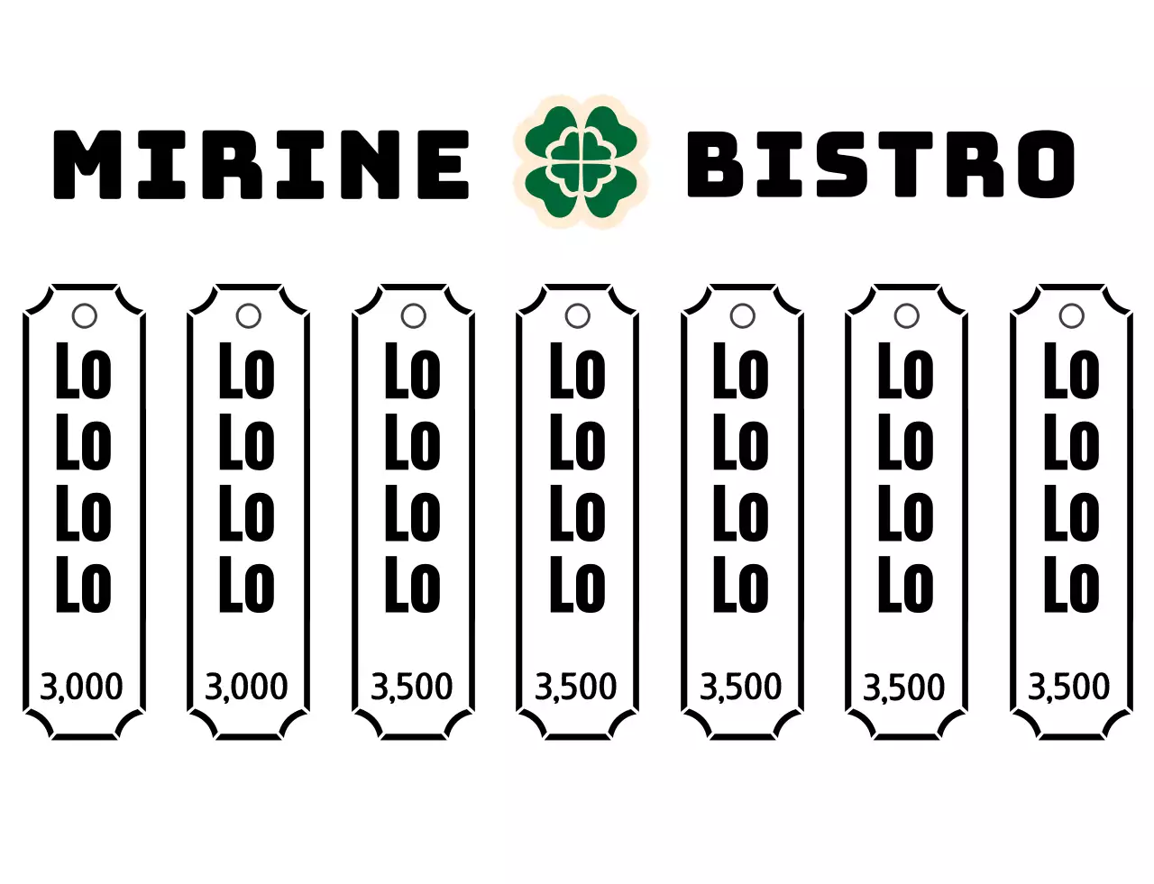 Een bistromenu met een retro groen logo