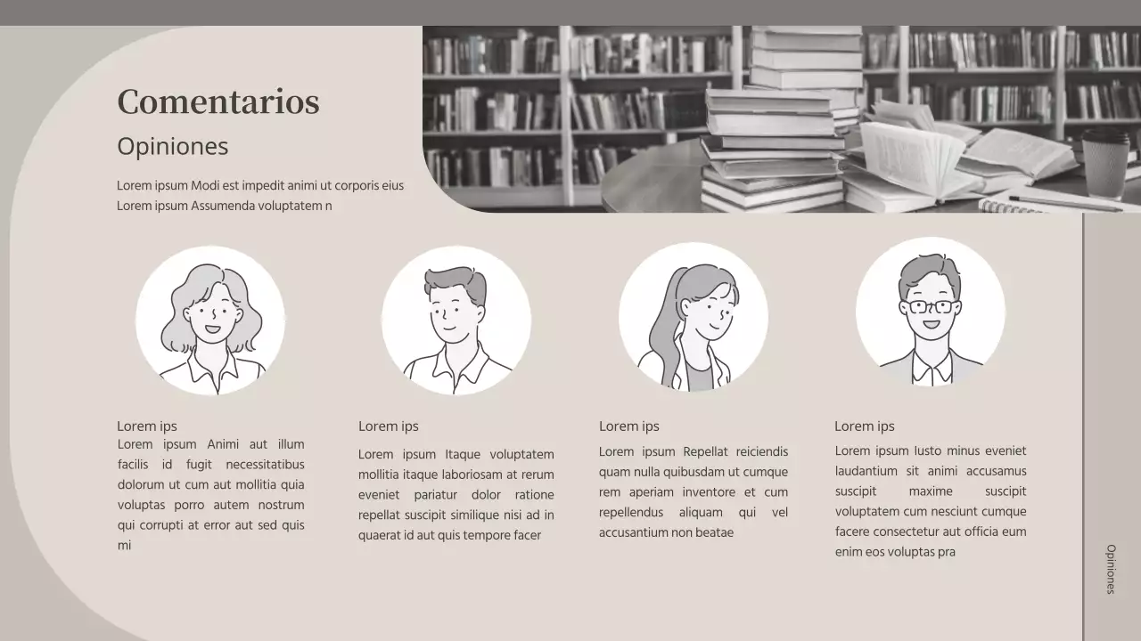 Propuesta de conferencia invitada en una librería beige y gris