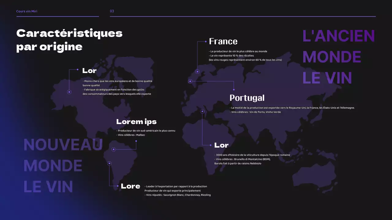Séminaire de cours de brassage de vin dans les tons noirs et violets