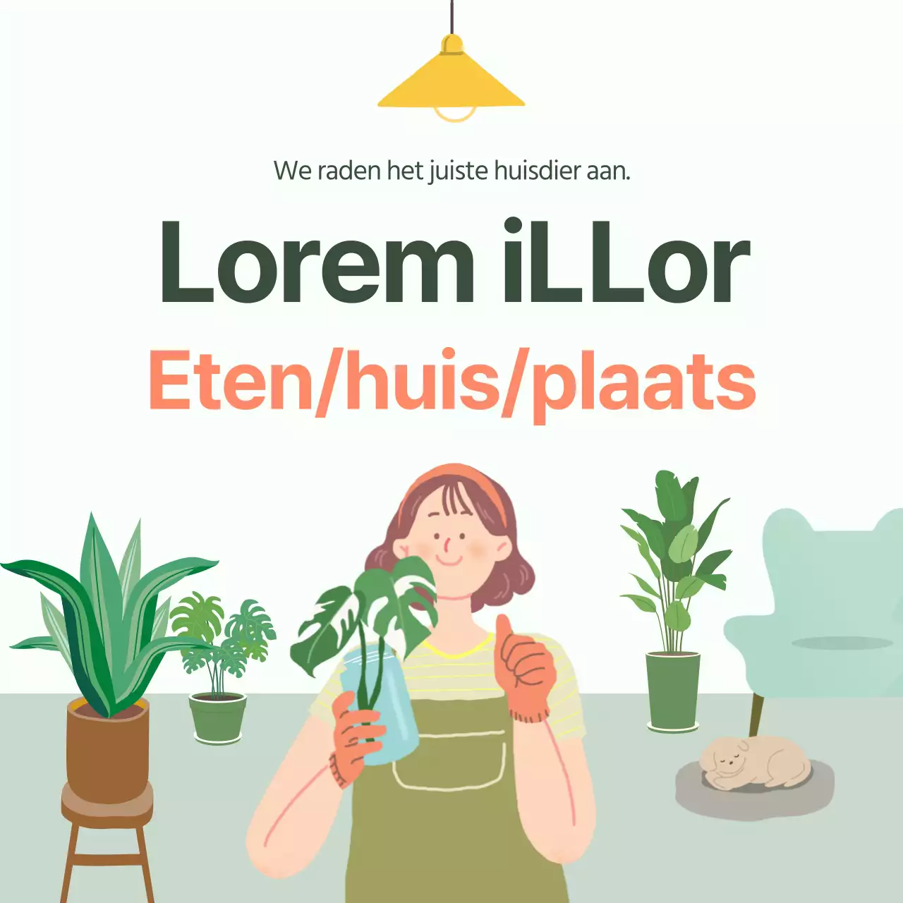 Kaart met aanbevelingen voor groene en gele huisdierenNieuws ontwerp