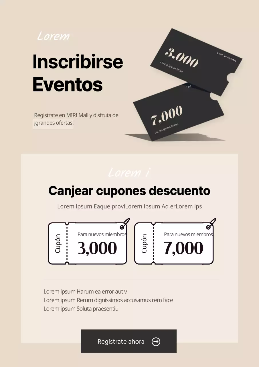 Un evento de inscripción en blanco y negro Un evento de cupón de descuento para nuevos miembros