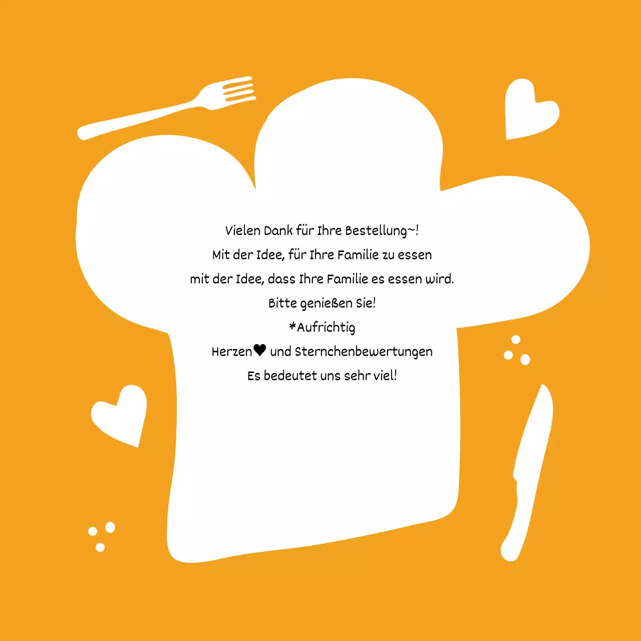 Dankeschön-Aufkleber für die Lieferung