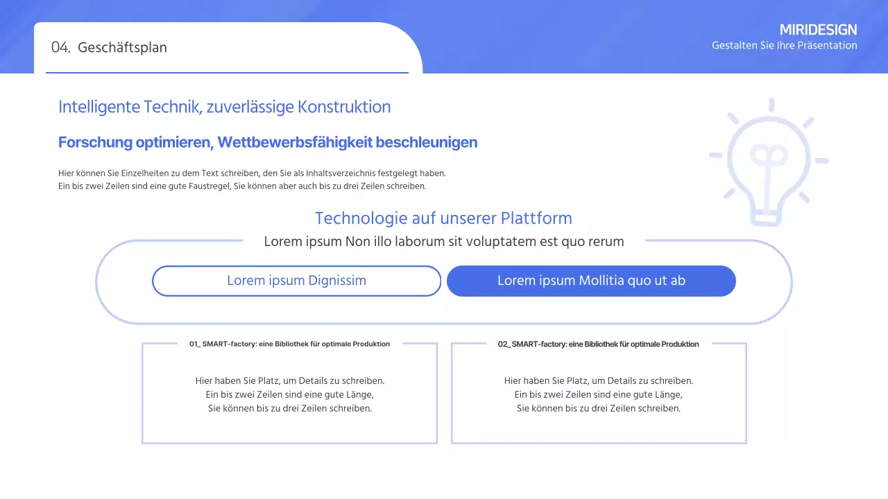 Einfacher blauer Farbverlauf Bid Proposal