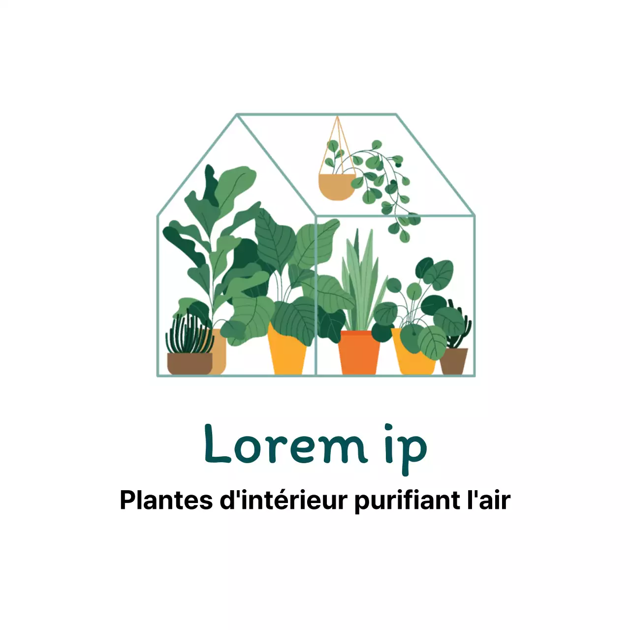 Étiquette d'un jardin botanique, illustration blanche et verte